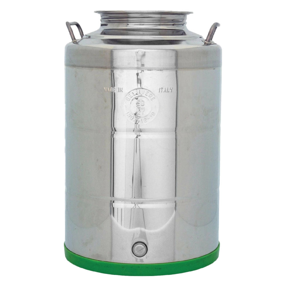 Contenitore olio inox 50 lt con rubinetto