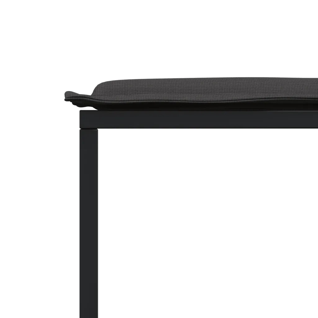Set da Pranzo da Giardino 9 pz con Cuscini Nero in Textilene 3295083