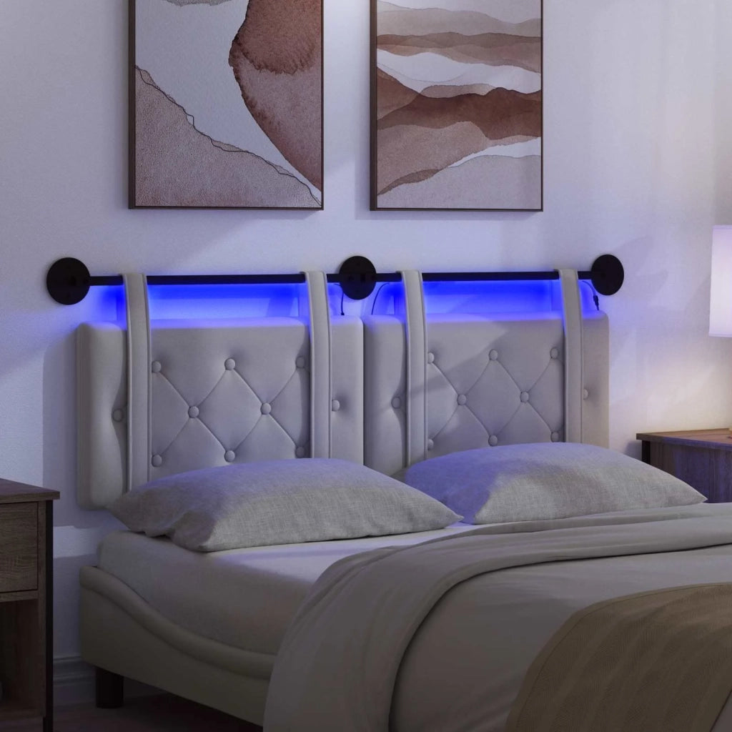 Testiera sospesa Con luce LED Bianco Similpelle 3424159