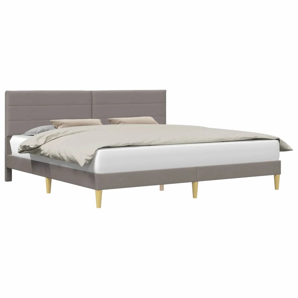 Struttura del letto con testiera-Giroletto Tortora 200 x 200 cm Tessuto 974937