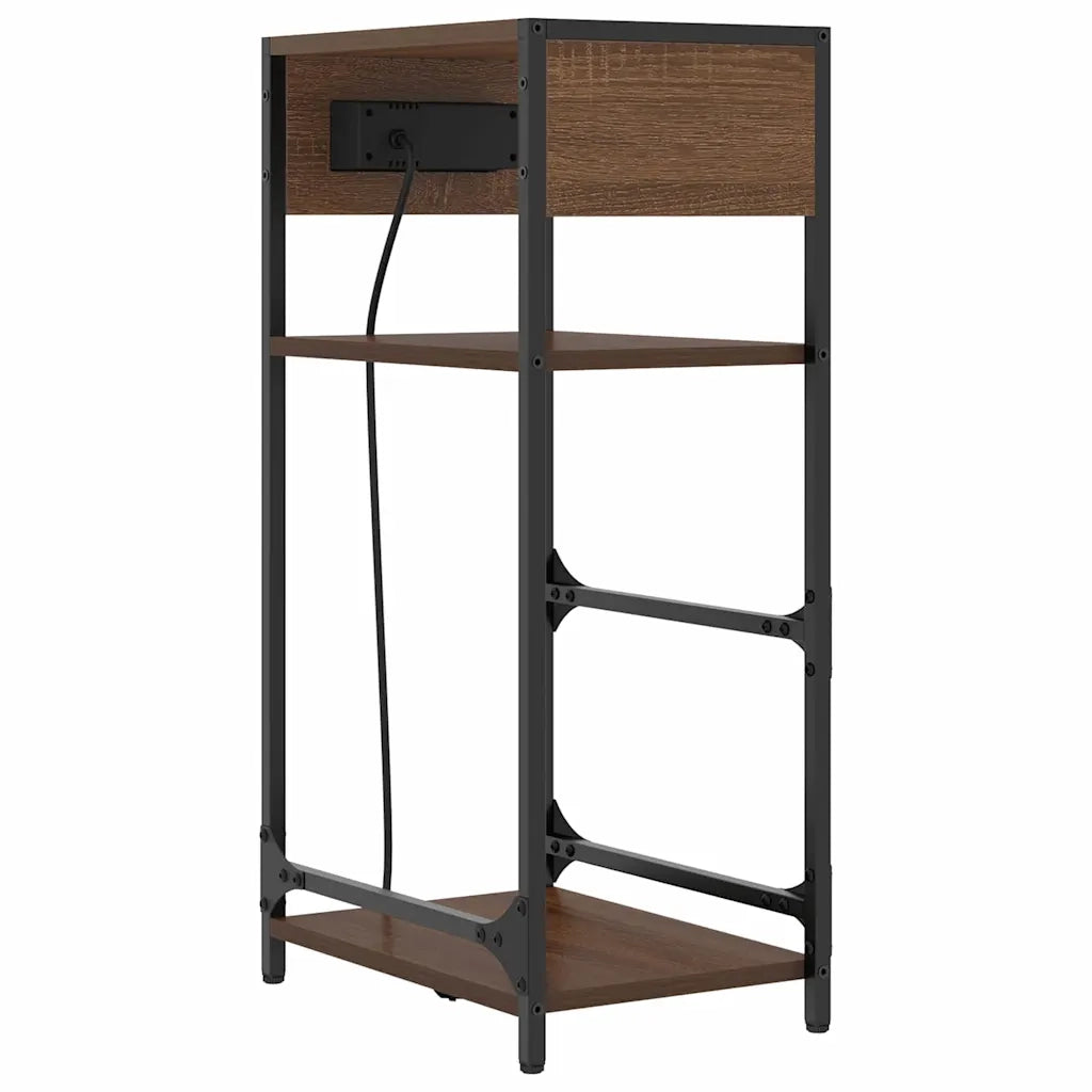 Comodino | Armadio da Notte | Mobiletto da notte Rovere Marrone 40 x 27 x 76 cm