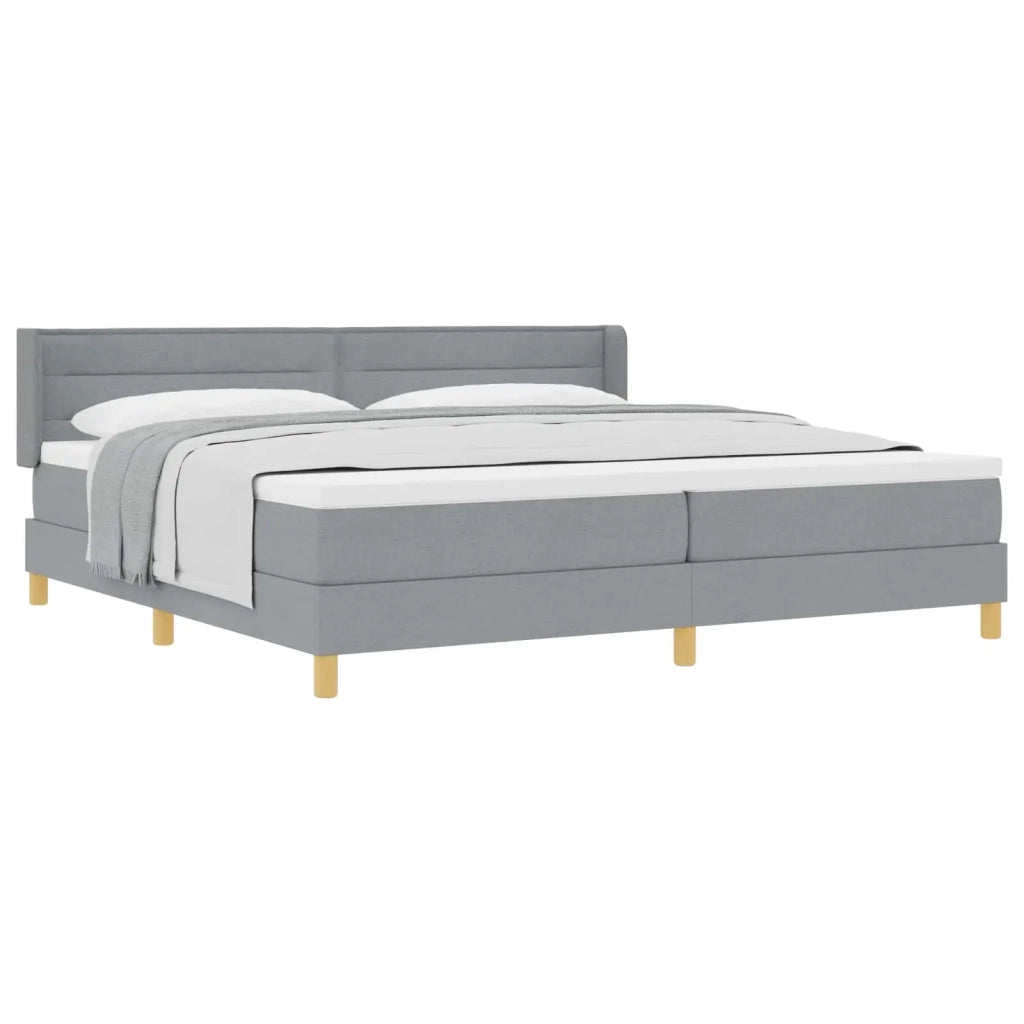 Letto a molle con materasso Grigio chiaro 200 x 200 cm Tessuto 3341251