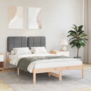 Letto con Testiera Rivestita-Struttura Letto con Testiera Grigio scuro 120 x 200 cm 680776