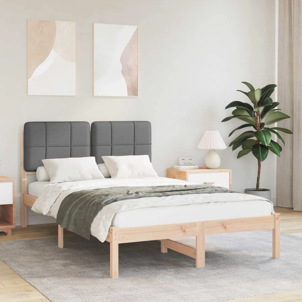 Letto con Testiera Rivestita-Struttura Letto con Testiera Grigio scuro 120 x 200 cm 680776