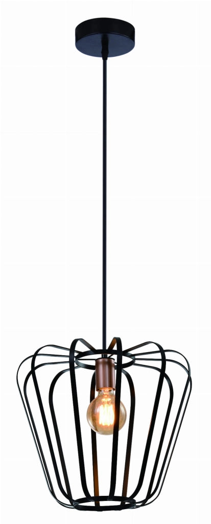 Lampada a sospensione Candellux Jonas Ø35 nero oro E27
