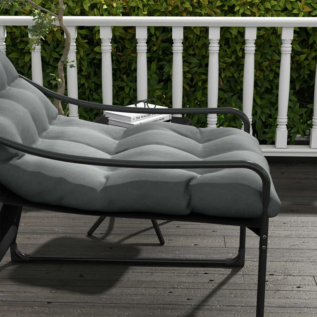 Divano da esterno imbottito ¨C Minimal ¨C Grigio/Nero 62x110x88 cm