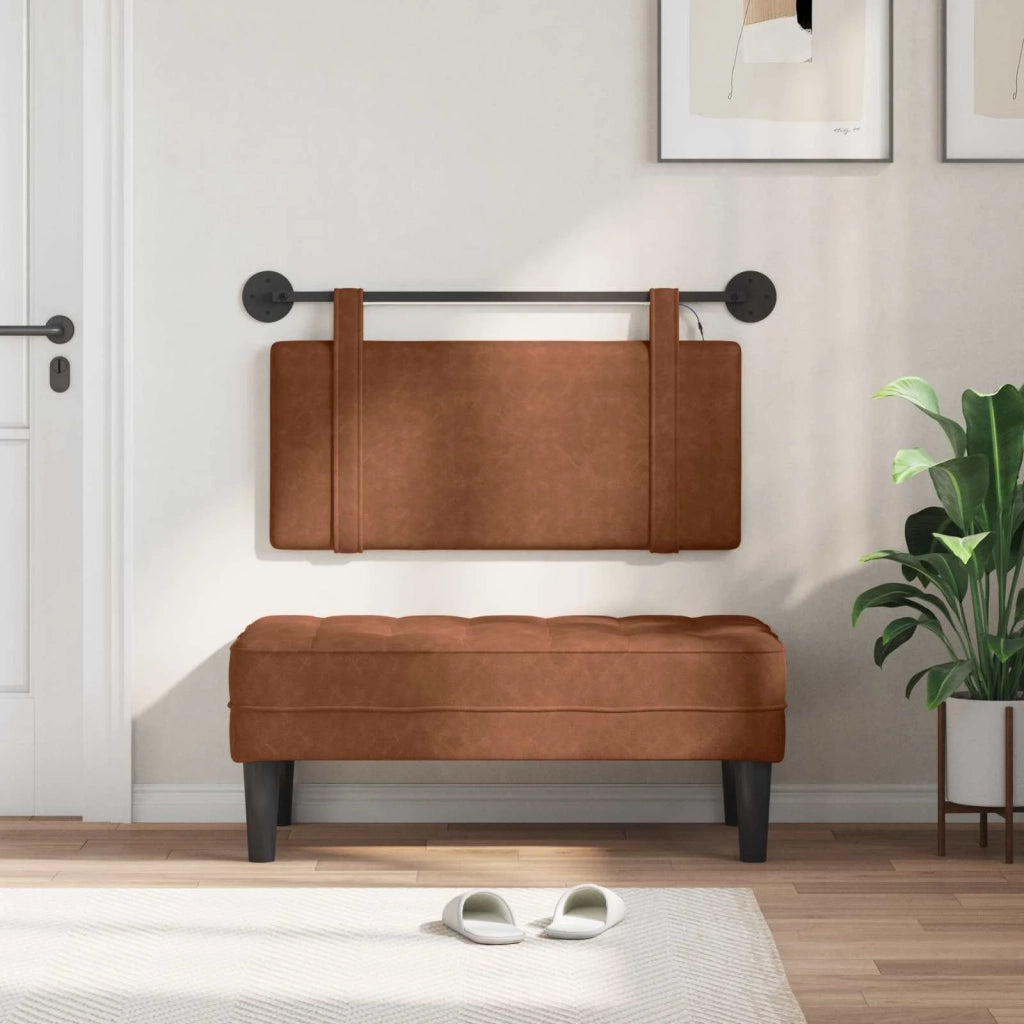 Testiera | Testata sospesa Con luce LED Marrone PU Antico