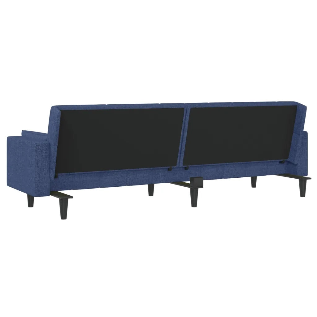 Divano letto | Sof¨¤ letto | Letto singolo a 2 Posti con 2 Cuscini Blu in Tessuto