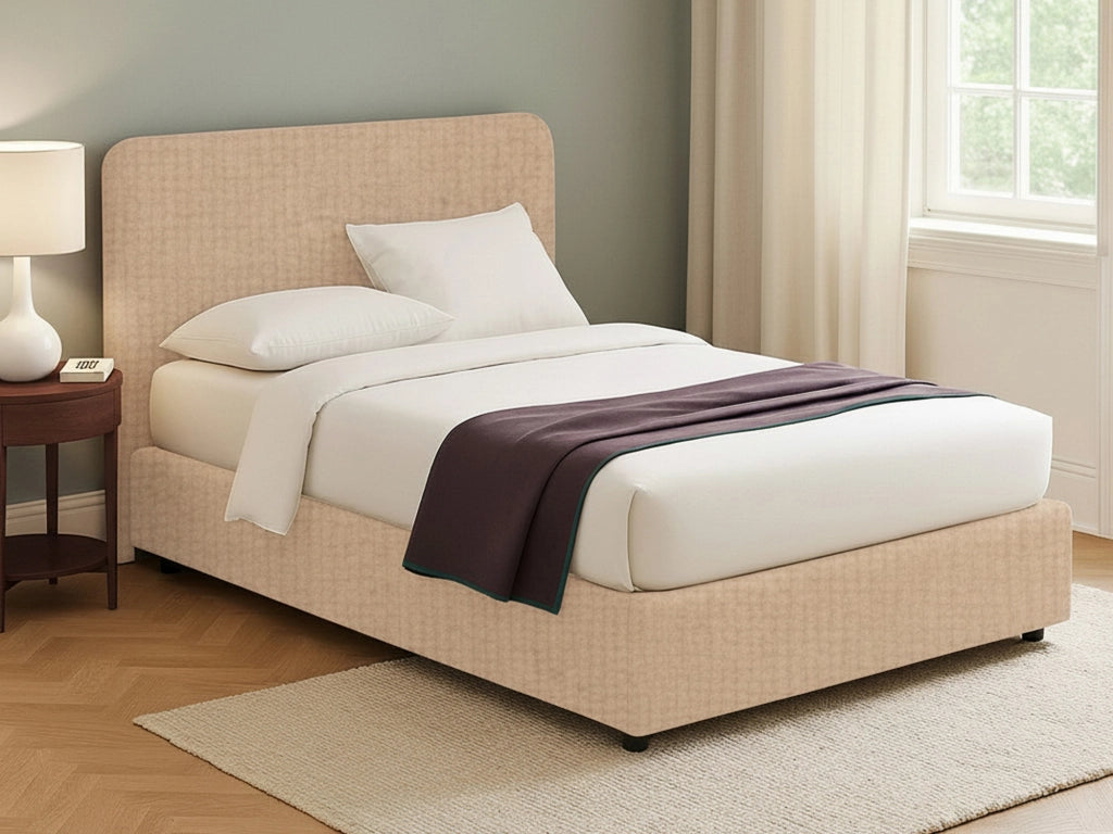 Poole, Letto Piazza e Mezza Sfoderabile Made in Italy, Beige