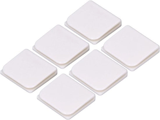 Clip per docciaschermo in ABS - 6 pezzi - Bianco - 4,5x5 cm - Protezione per la stanza da bagno