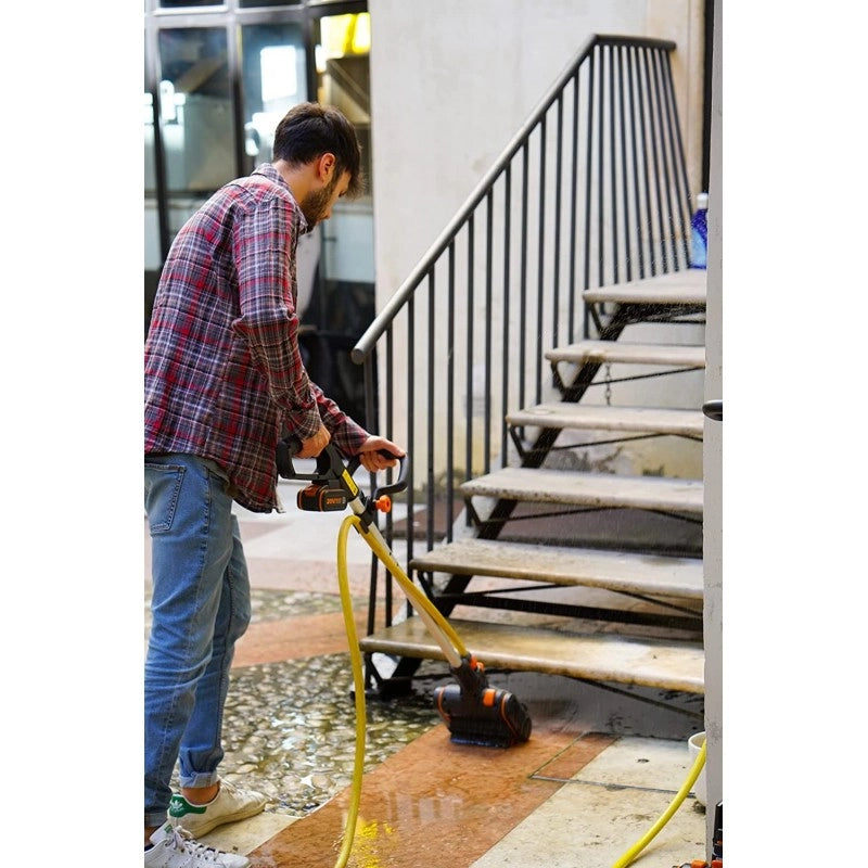 Lavapavimenti da Esterno a Batteria 20 Volt WG441E con Spazzole Intercambiabili per Pulizia Terrazze e Giunti - Worx