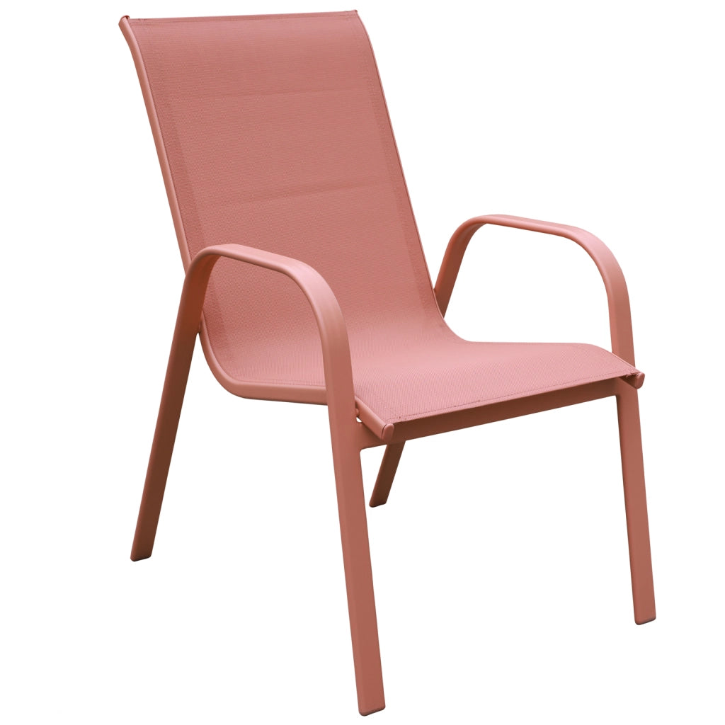 Set di 4 sedie MARBELLA in textilene terracotta - alluminio terracotta