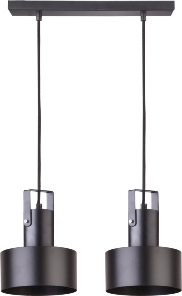 Lampada a sospensione nera Rif Plus 2xE27 15W Sigma