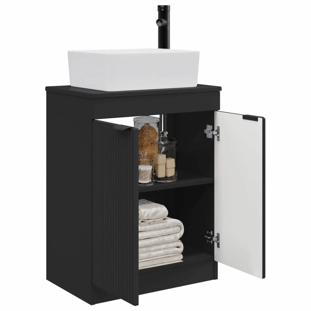 Mobile da bagno con Lavabo | Armadio Lavabo Nero 54 x 35 x 83 cm