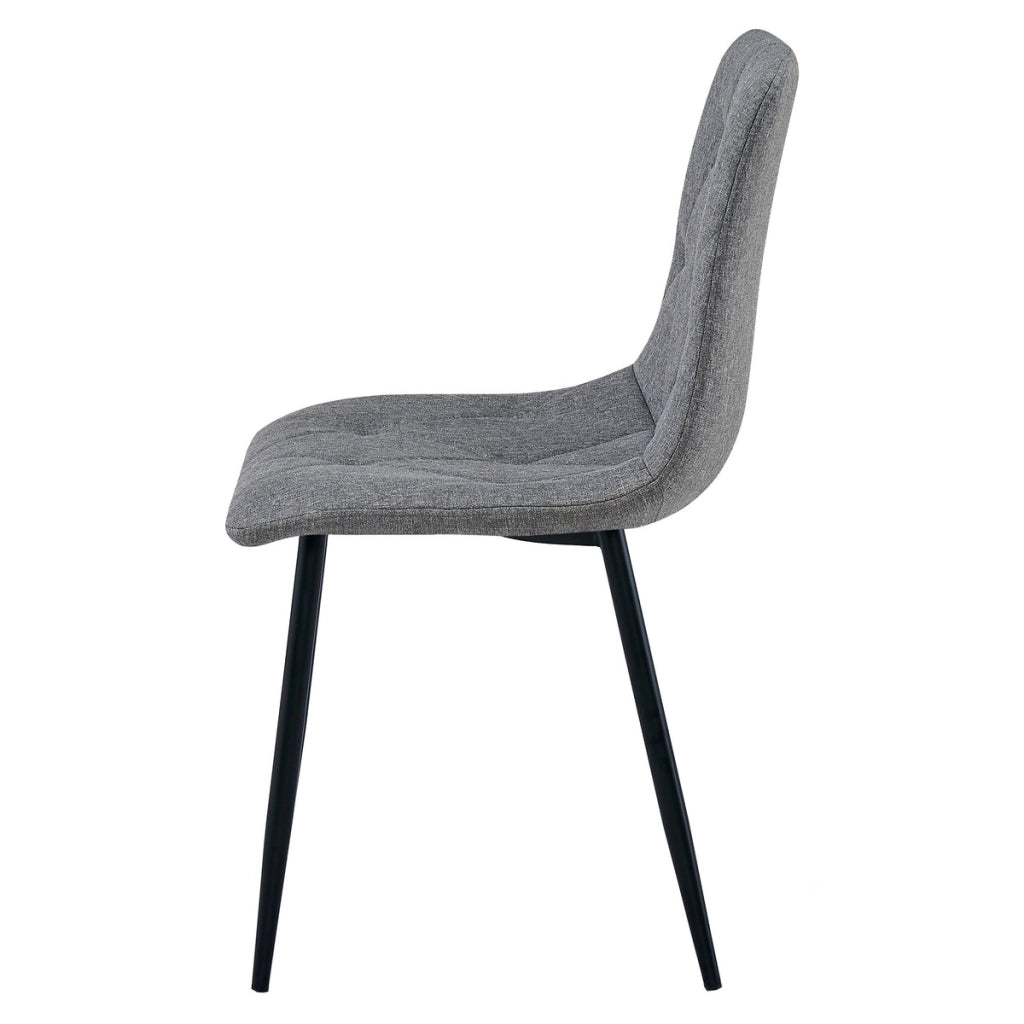 Sedia Libra imbottita in tessuto grigio scuro