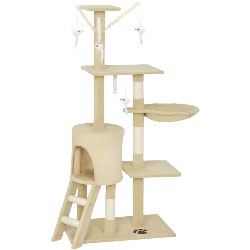 Torre per Gatti con Casetta e Piattaforme ¨C Xylo ¨C 60x35x134 cm Beige