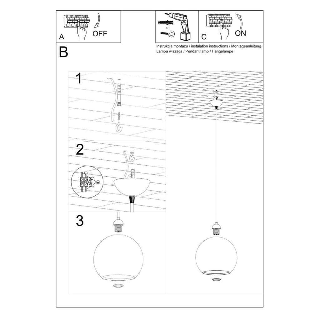 Lampada a sospensione BALL rosso