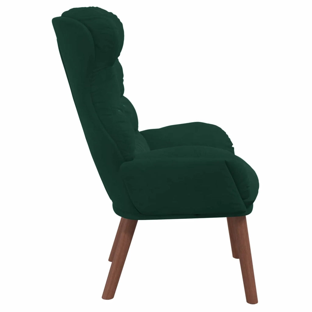 Poltrona | Sedia Relax Verde Scuro 69 x 74 x 93 cm Velluto