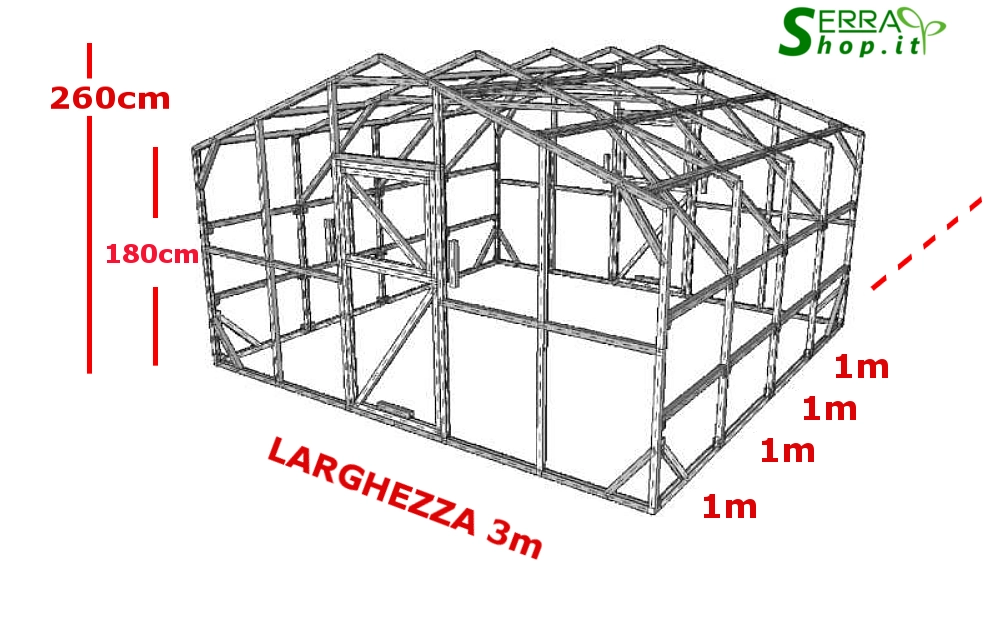 Serra Oasi 3x4m con copertura policarbonato alveolare 6mm