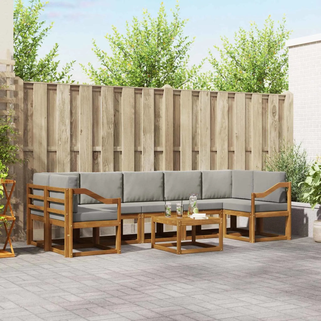 Set di divani da esterno 8 pcs Grigio Naturale e Chiaro 3366164