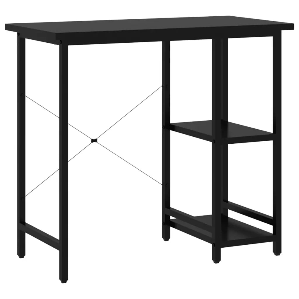 Scrivania | Tavolo da Ufficio per Computer Nera 80x40x72 cm in MDF e Metallo