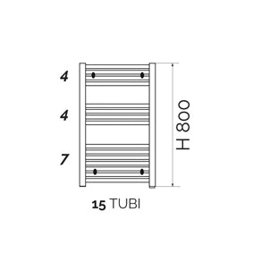 TERMOARREDO LINEA KALURA DIRITTO H 800- Nero Opaco  Int. 400- ATON- pezzi 1