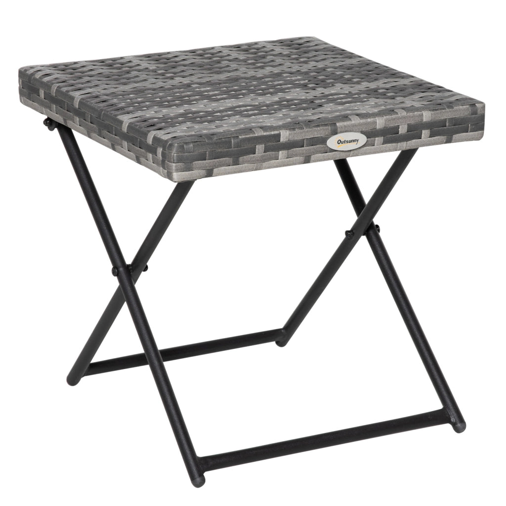 Tavolino pieghevole in Polyrattan ¨C Minimal ¨C 40x40x40cm Grigio