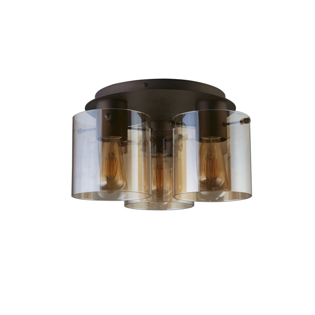 Svezia 3LT Flush - Metallo moka e vetro ambrato