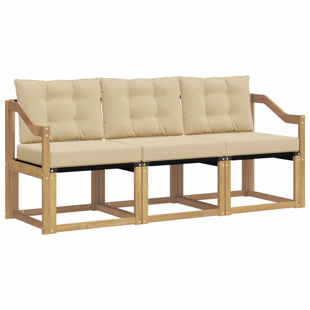 Set di divani da esterno 3 pz Bianco e Beige 3389175