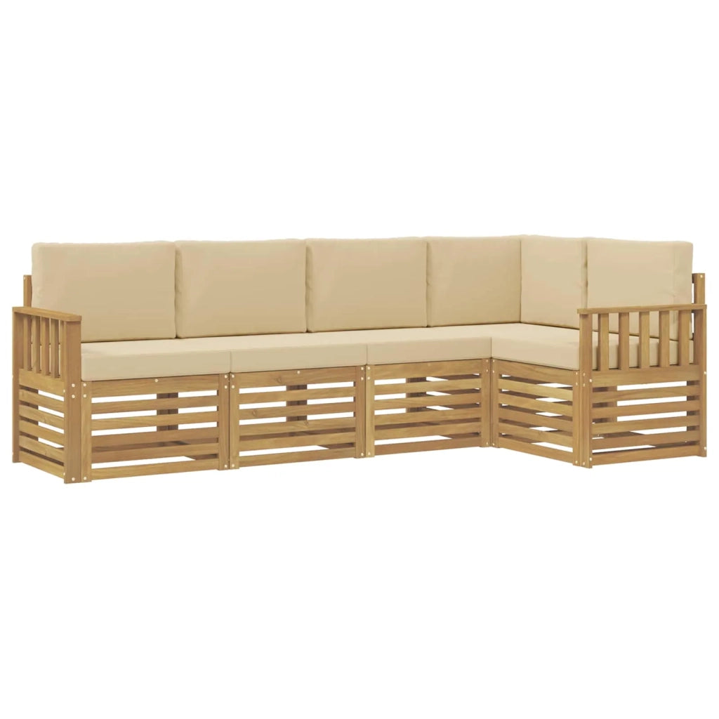 Set di divani da esterno 5 pcs Bianco e Beige 3391828
