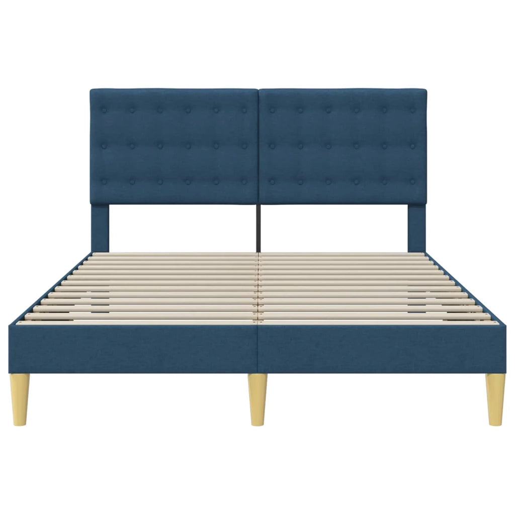 Letto matrimoniale | Letto per adulti | Struttura del letto con testiera Blu 120 x 200 cm Tessuto