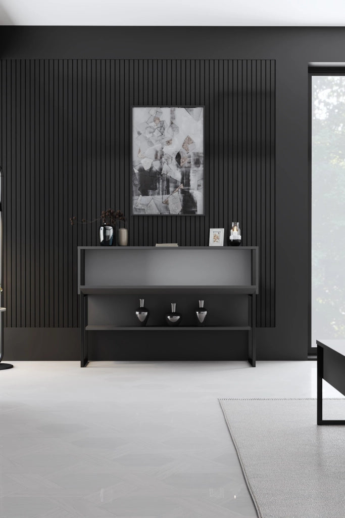 Cassettiera "Luxe" in legno - 120 x 30 x 80 cm - NeroAntracite