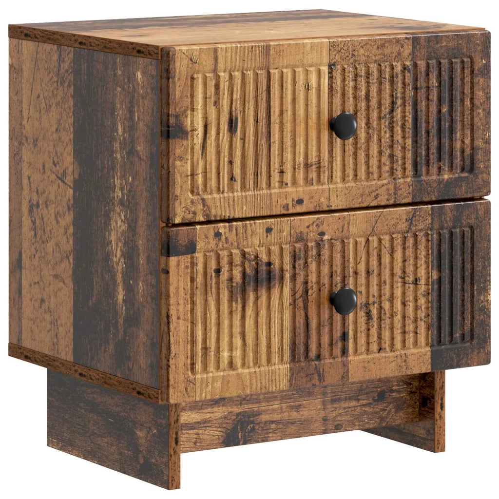 Set di 2 Comodini | Armadio da Notte | Mobiletto da notte Legno antico 43 x 34,5 x 47,5 cm