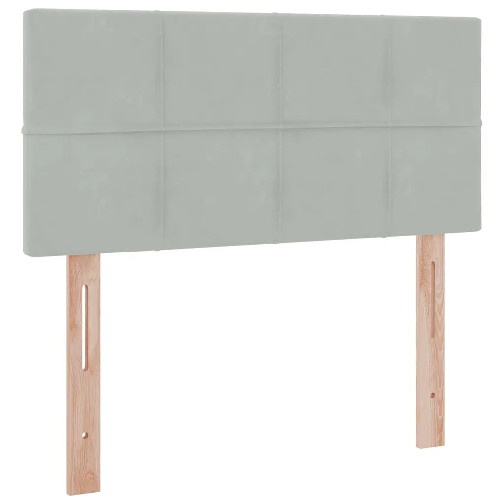 Letto con contenitore e LED Grigio chiaro 90 x 190 cm Velluto 3371361