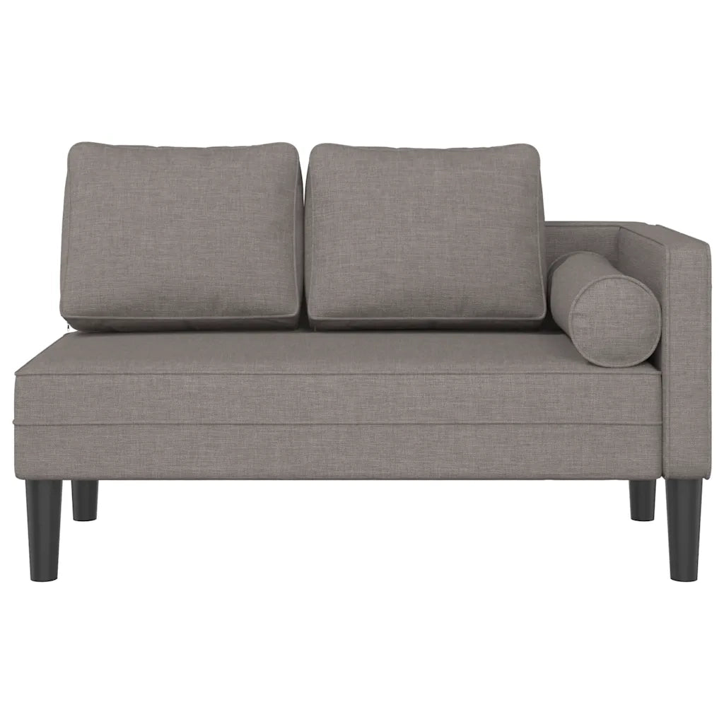 Chaise Longue con Cuscini Tortora in Tessuto 4007583
