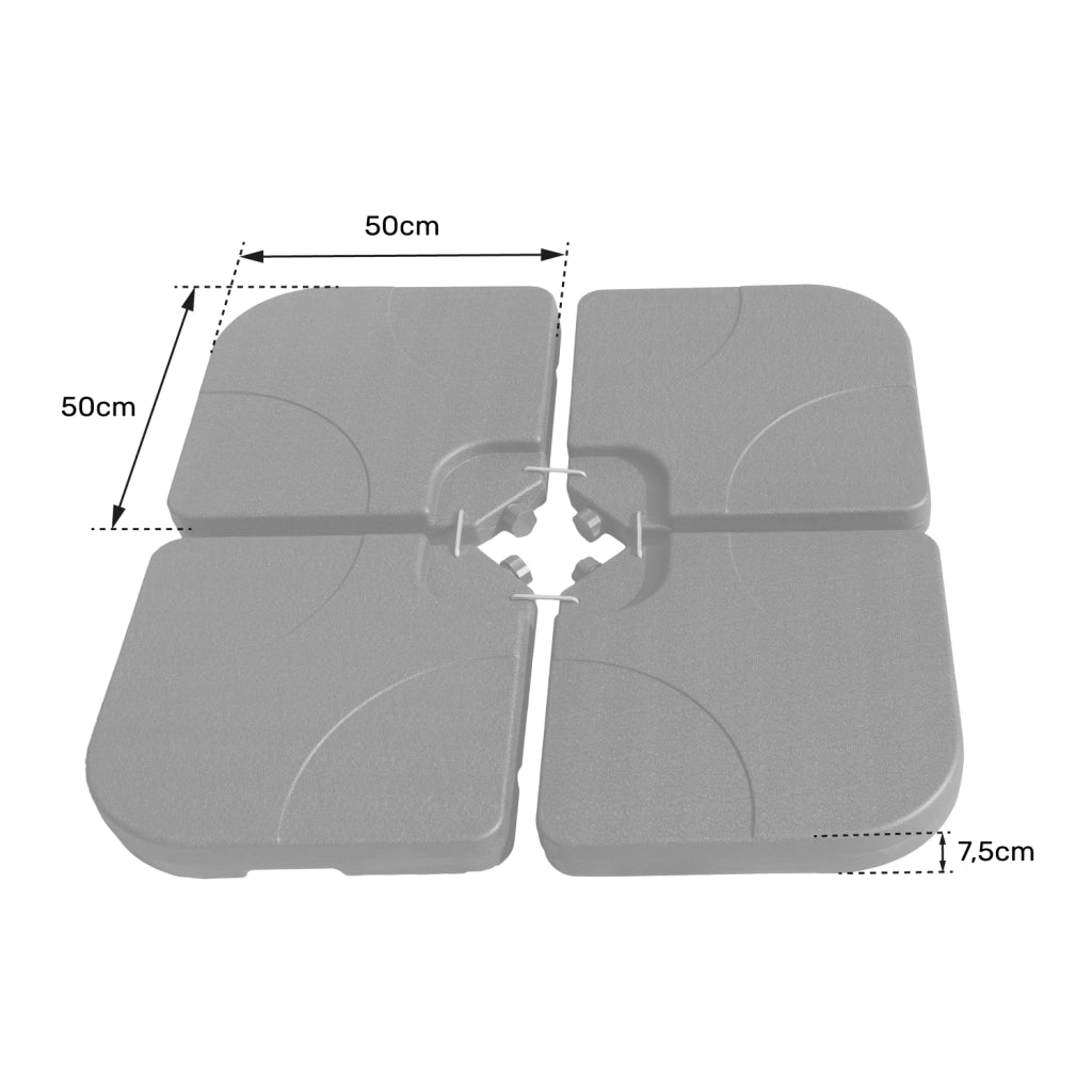 Set di 4 piastrelle quadrate QUIBERON