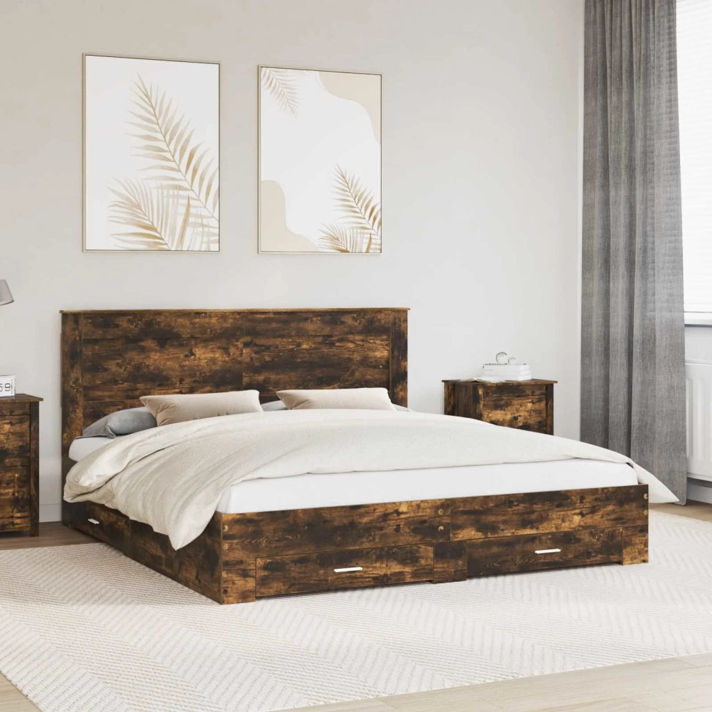 Struttura del letto con cassetto con testiera Legno multistrato 3410287