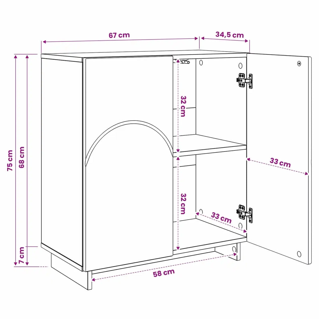 Credenza Bianco 67 x 34,5 x 75 cm Legno ingegnerizzato 8011531