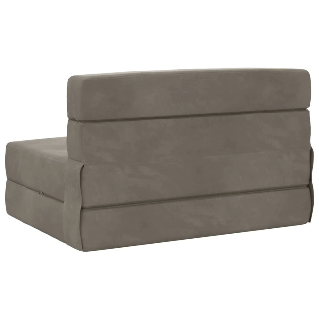 Divano Letto Pieghevole Grigio Chiaro 70 x 80 x 60 cm Tessuto 900092