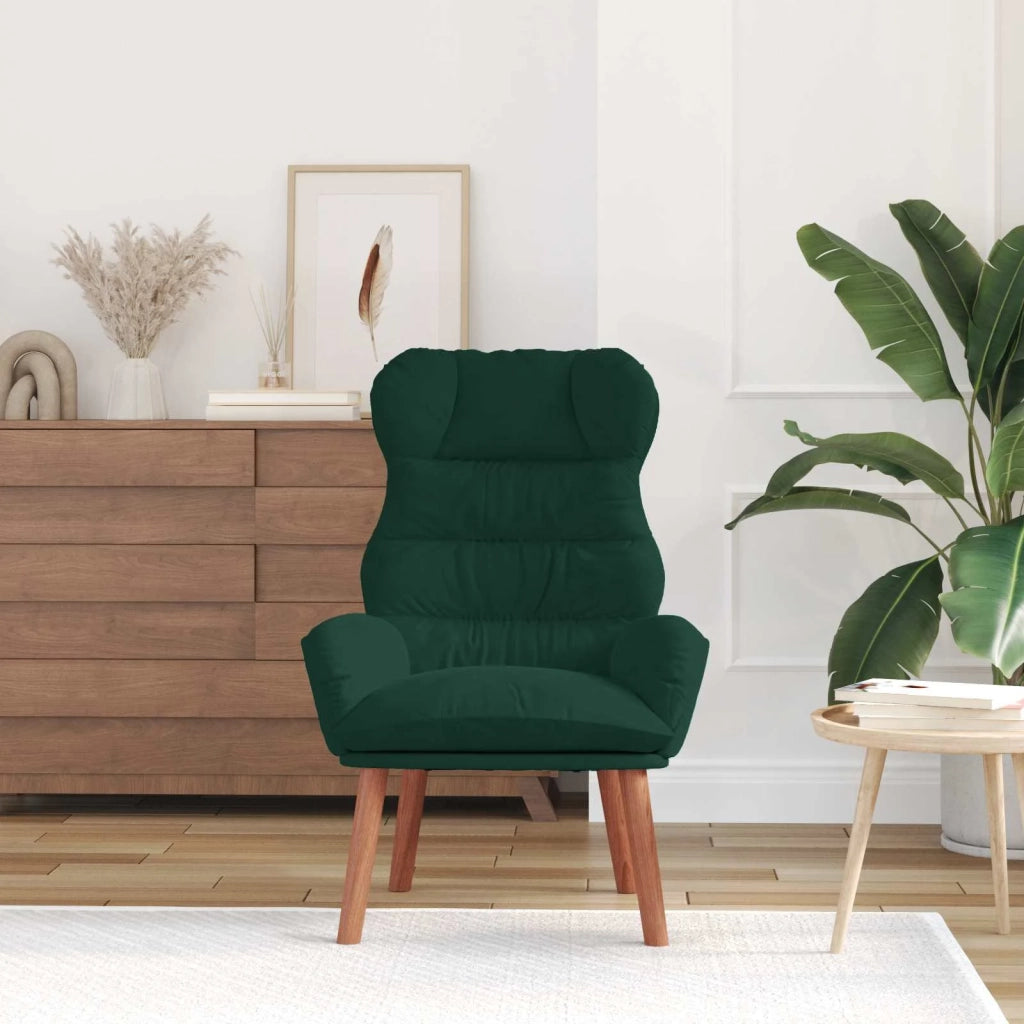 Poltrona | Sedia Relax Verde Scuro 69 x 74 x 93 cm Velluto