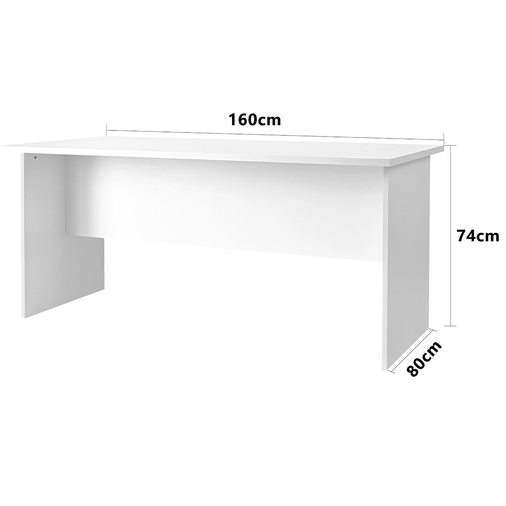 Scrivania per Computer da Ufficio Bianco Postazione Lavoro Studio PC 160x80x74cm