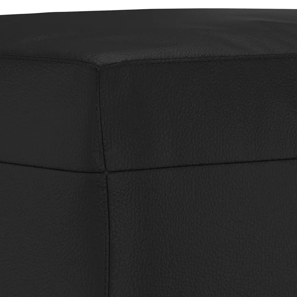 Set di Divani 3 pz con Cuscini Nero in Similpelle