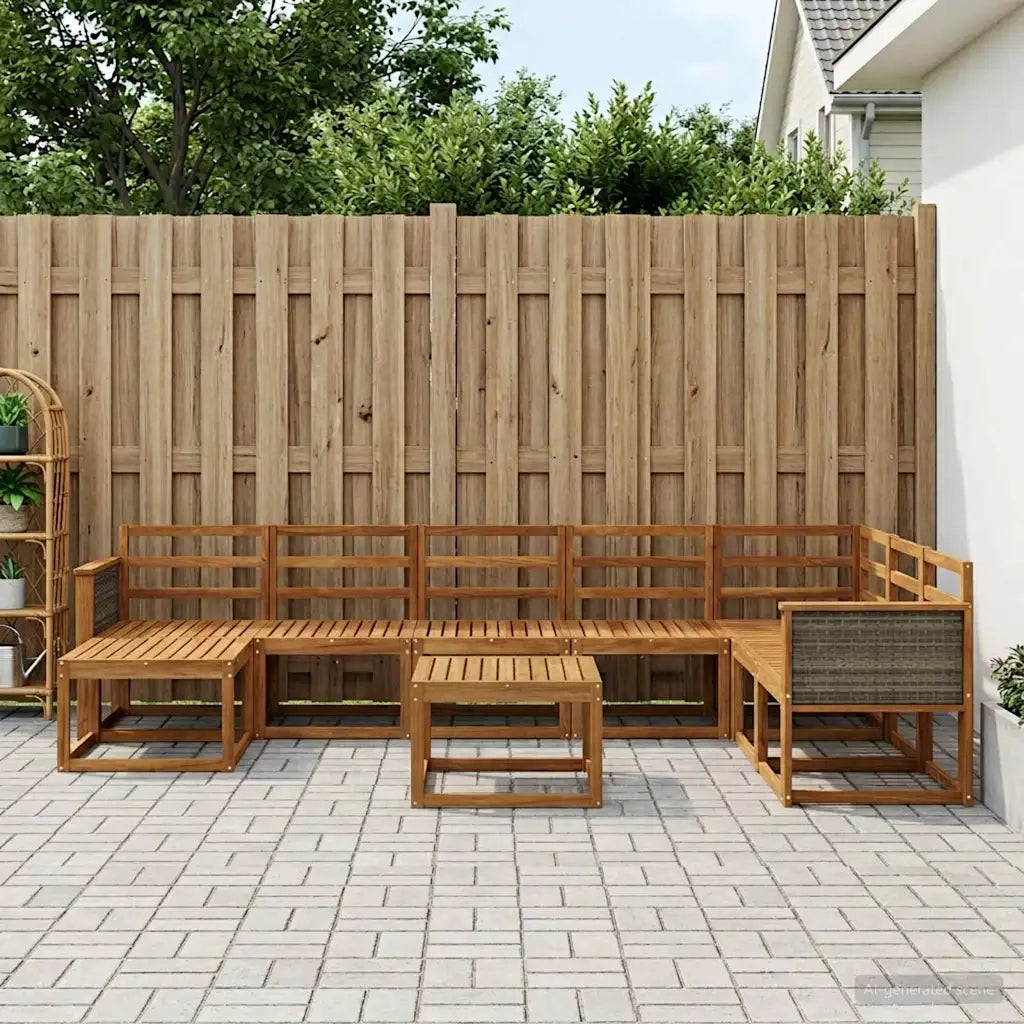 Set di divani da esterno 8 pcs Naturale