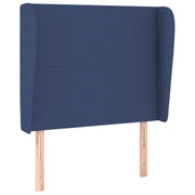Testiera | Testata ad Orecchio Blu 103x23x118/128 cm in Tessuto