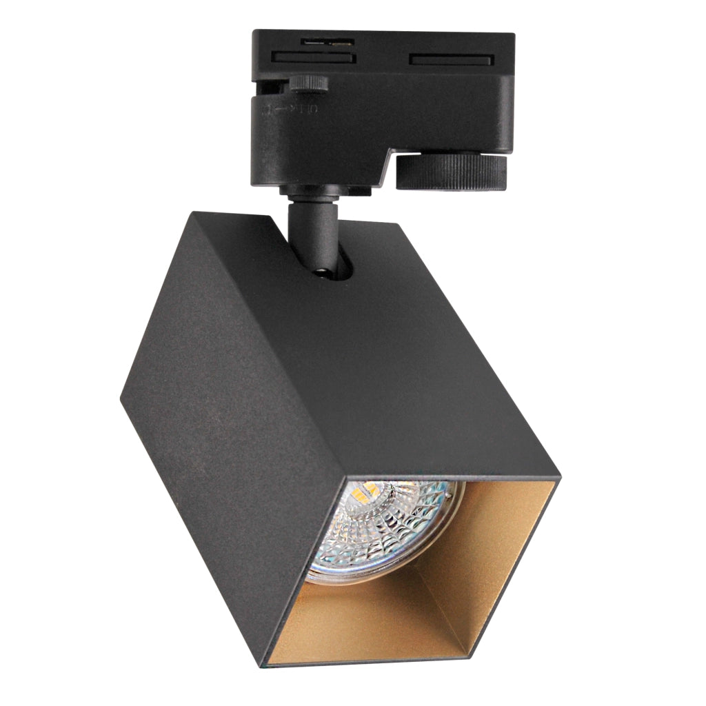 Kit binario Polux Square nero oro 1m 3 faretti GU10