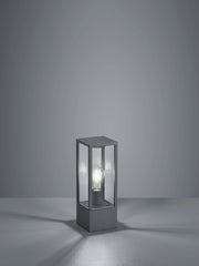 GARONNE PALO DA ESTERNO RETTANGOLARE IN FUSIONE COLORE ANTRACITE H. 40CM 1 LUCE ATTACCO E27