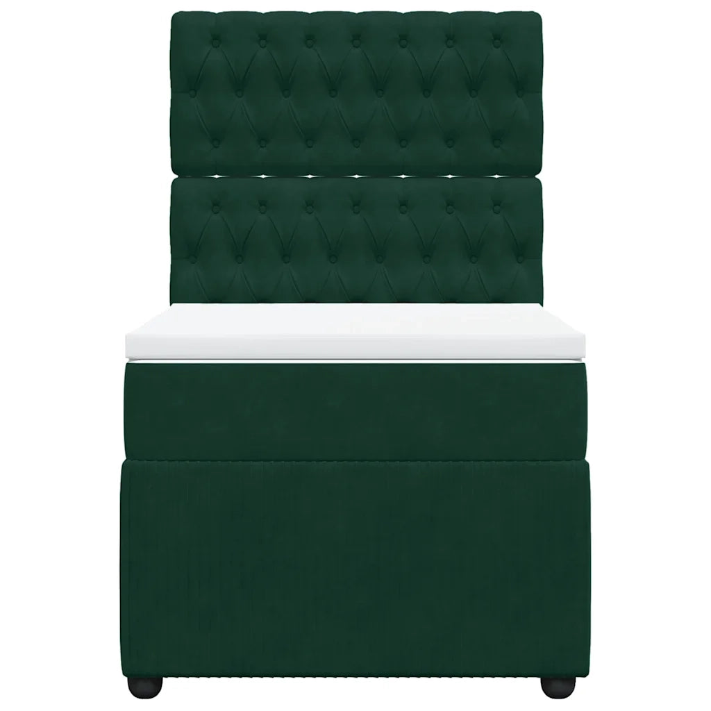 Giroletto a Molle con Materasso Verde Scuro 90x200 cm Velluto 3292247
