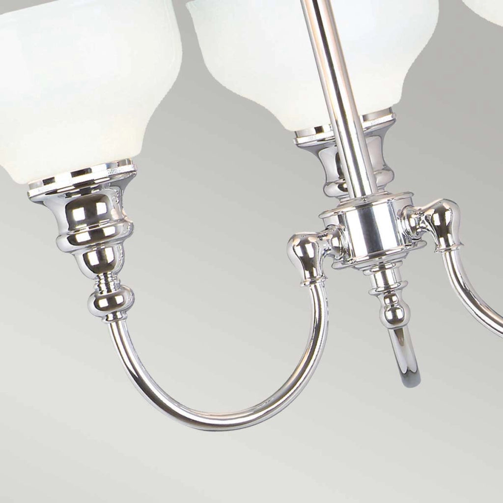 Plafoniera classica cromata vetro Cheadle 3xG9 Elstead