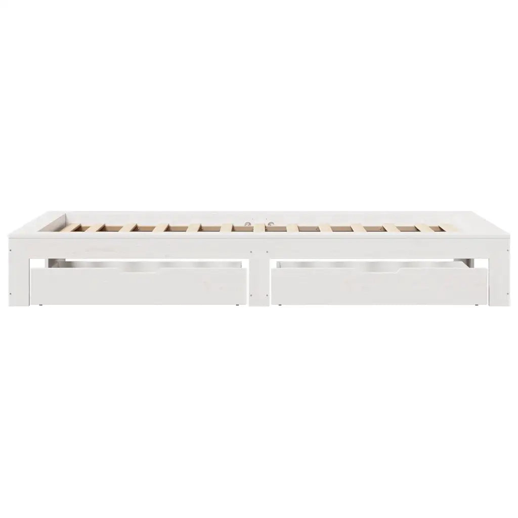 Letto singolo | Letto per adulti | Giroletto senza Materasso Bianco 75x190 Legno Massello di Pino