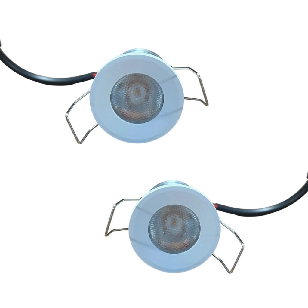 2 Pezzi Mini Faretto Led Da Incasso Rotondo, Carcassa Bianca 4000K, 2.5W 220LM 220V, Ø32*29mm, Foro 27mm, Angolo 15° IP20